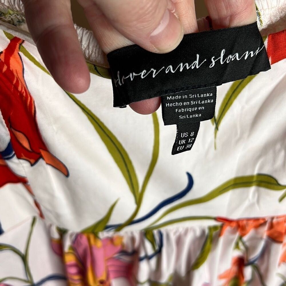 Clover & Sloane Ivory floral Tired Maxi Dress Size 8 Nwot - Picture 5 of 9